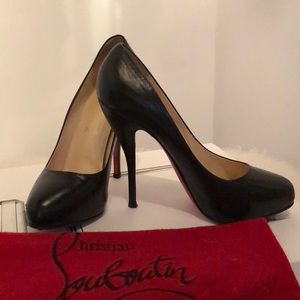 Christian Louboutin black platform pumps
